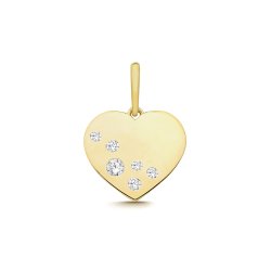 9ct Yel Gold Cz Heart Charm 