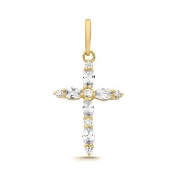 9ct Yel Gold Cz Cross 