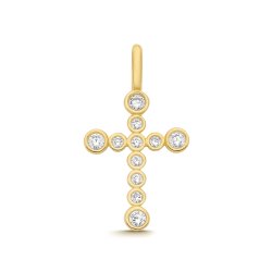 9ct Yel Gold Cz Cross 