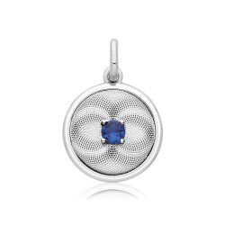Silver Rhodium Cz Set Cercle Pendant 