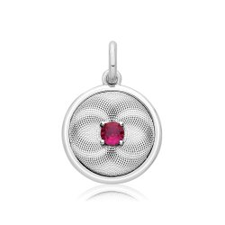 Silver Rhodium Cz Set Cercle Pendant 