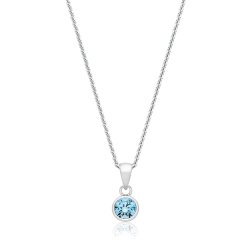 Silver & Co March Birth Stone (aquamarine) Pendant SPG0103