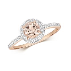 Diamond & Morganite Ring In 9ct Rose Gold 