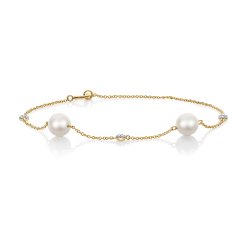 Fresh Water Pearl Bracelet In 9ct Gold 