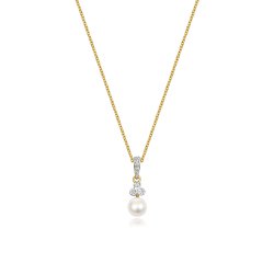 Fresh Water Pearl Necklace In 9ct Gold 