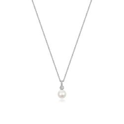 Fresh Water Pearl Necklace In 9ct Gold 