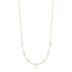 Fresh Water Pearl Necklace In 9ct Gold 