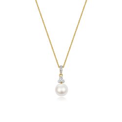 Fresh Water Pearl Necklace In 9ct Gold 