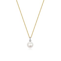 Fresh Water Pearl Necklace In 9ct Gold 
