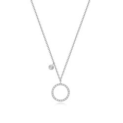Diamond Circle Necklace In 18ct White Gold 