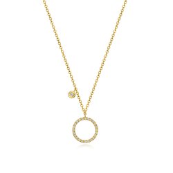 Diamond Circle Necklace In 18ct Gold 