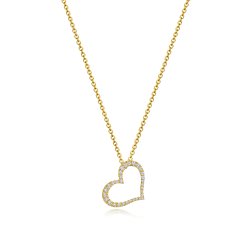 Diamond Heart Necklace In 18ct Gold 