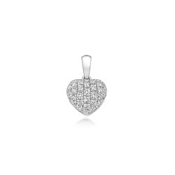 Diamond Heart Pendant In 18ct White Gold 