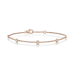 Diamond Rubover Bracelet In 9ct Rose Gold 