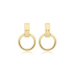 9ct Yel Gold Door Knock Drop Earrings 