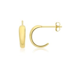 9ct Yel Gold Half-hoop Earrings 
