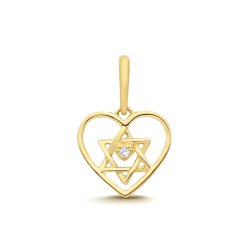 9ct Yellow Gold Heart And Star Pendant 
