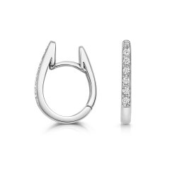 Diamond Oval Hoops In 18ct White Gold 