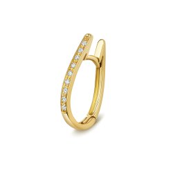 Diamond Oval Hoops In 18ct Gold 