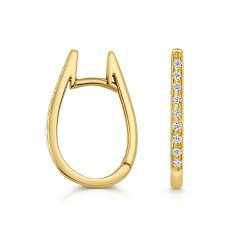Diamond Oval Hoops In 18ct Gold 
