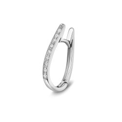 Diamond Oval Hoops In 18ct White Gold 