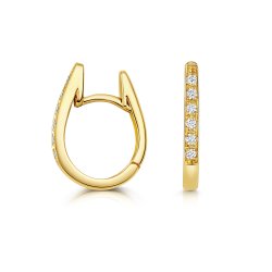 Diamond Oval Hoops In 18ct Gold 