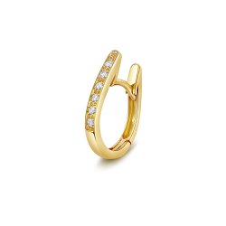 Diamond Oval Hoops In 18ct Gold 