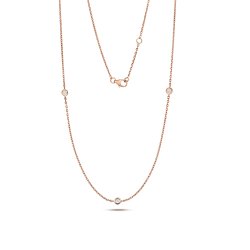 Diamond Necklace In 9ct Rose Gold 