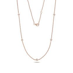 Diamond Necklace In 9ct Rose Gold 
