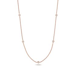 Diamond Necklace In 9ct Rose Gold 
