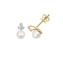 Fresh Water Pearl Earrings In 9ct Gold 