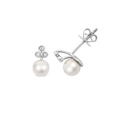 Fresh Water Pearl Earrings In 9ct Gold 