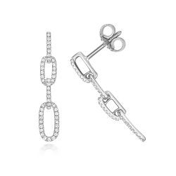 Diamond Drop Earring In 9ct White Gold 
