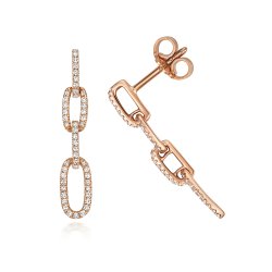 Diamond Drop Earring In 9ct Rose Gold 