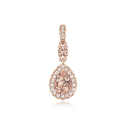 Diamond And Morganite Pendant In 9ct Rose Gold 