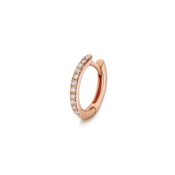 Diamond Hoop Earrings 9mm In 18ct Rose Gold 