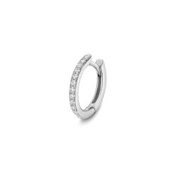 Diamond Hoop Earrings 9mm In 18ct White Gold 