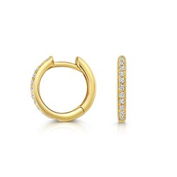 Diamond Hoop Earrings 9mm In 18ct Gold 