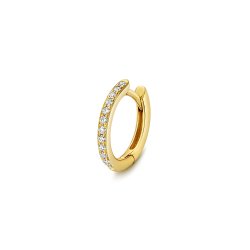 Diamond Hoop Earrings 9mm In 18ct Gold 