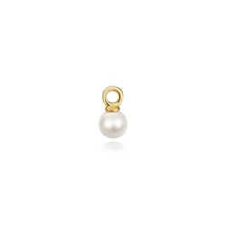 Fresh Water Pearl Earring Charms In 9ct Gold 