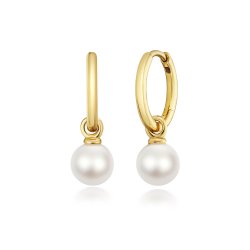 Fresh Water Pearl Earring Charms In 9ct Gold 