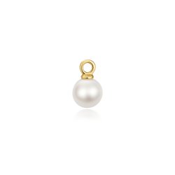 Fresh Water Pearl Earring Charms In 9ct Gold 