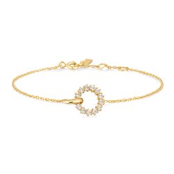 Ania Haie Gold Interlinked Cubic Zirconia Circles Pavé Bracelet