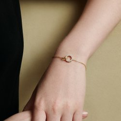 Ania Haie Gold Interlinked Cubic Zirconia Circles Pav Bracelet