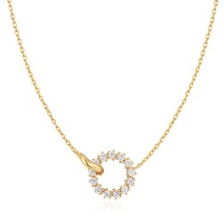 Ania Haie Gold Interlinked Cubic Zirconia Circles Pav Necklace