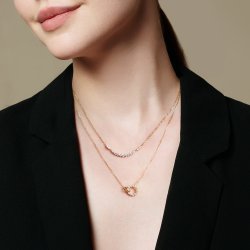 Ania Haie Gold Interlinked Cubic Zirconia Circles Pav Necklace