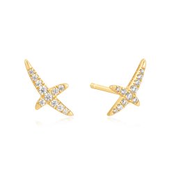 Ania Haie Gold Kiss ubic Zirconia Pavé Studs