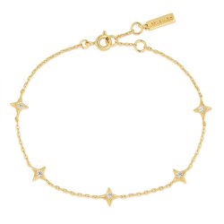 Ania Haie Gold Stars Station Cubic Zirconia Bracelet