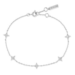 Ania Haie Silver Stars Station Cubic Zirconia Bracelet