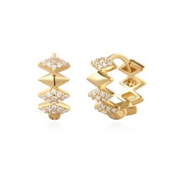 Ania Haie Gold Cubic Zirconia Multi Sparkle Huggies